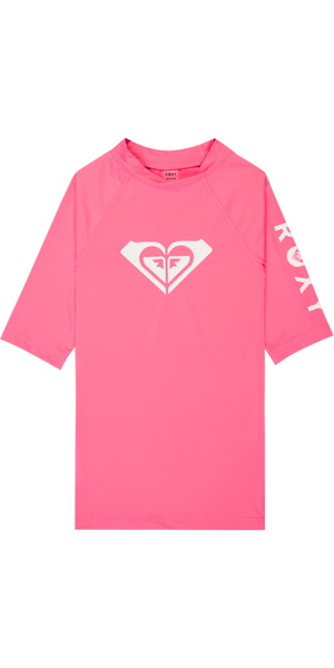 2026 Roxy Junior Whole Hearted Short Sleeve Rash Vest ERGWR03491 - Sangria Sunset